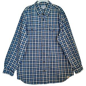 Carhartt Mens Shirt Long Sleeve Blue Plaid Check Button Down Size X Large Tall